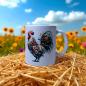 Preview: Keramiktasse Huhn Blumen Design Nr. 1 Kaffeebecher Teetasse Kaffeetasse - Artikel Nr. 1100088
